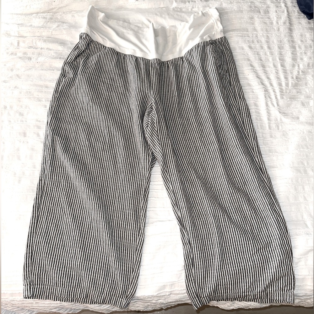 Women’s wide leg linen and cotton maternity pants old navy